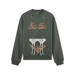 Noir Seduce – Leopard Oversize Sweatshirt - Antrasit - ön görünüm