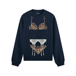 Noir Seduce – Leopard Oversize Sweatshirt - Lacivert - ön görünüm