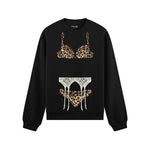 Noir Seduce – Leopard Oversize Sweatshirt - Siyah - ön görünüm