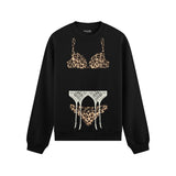 Noir Seduce – Leopard Oversize Sweatshirt - Siyah - ön görünüm