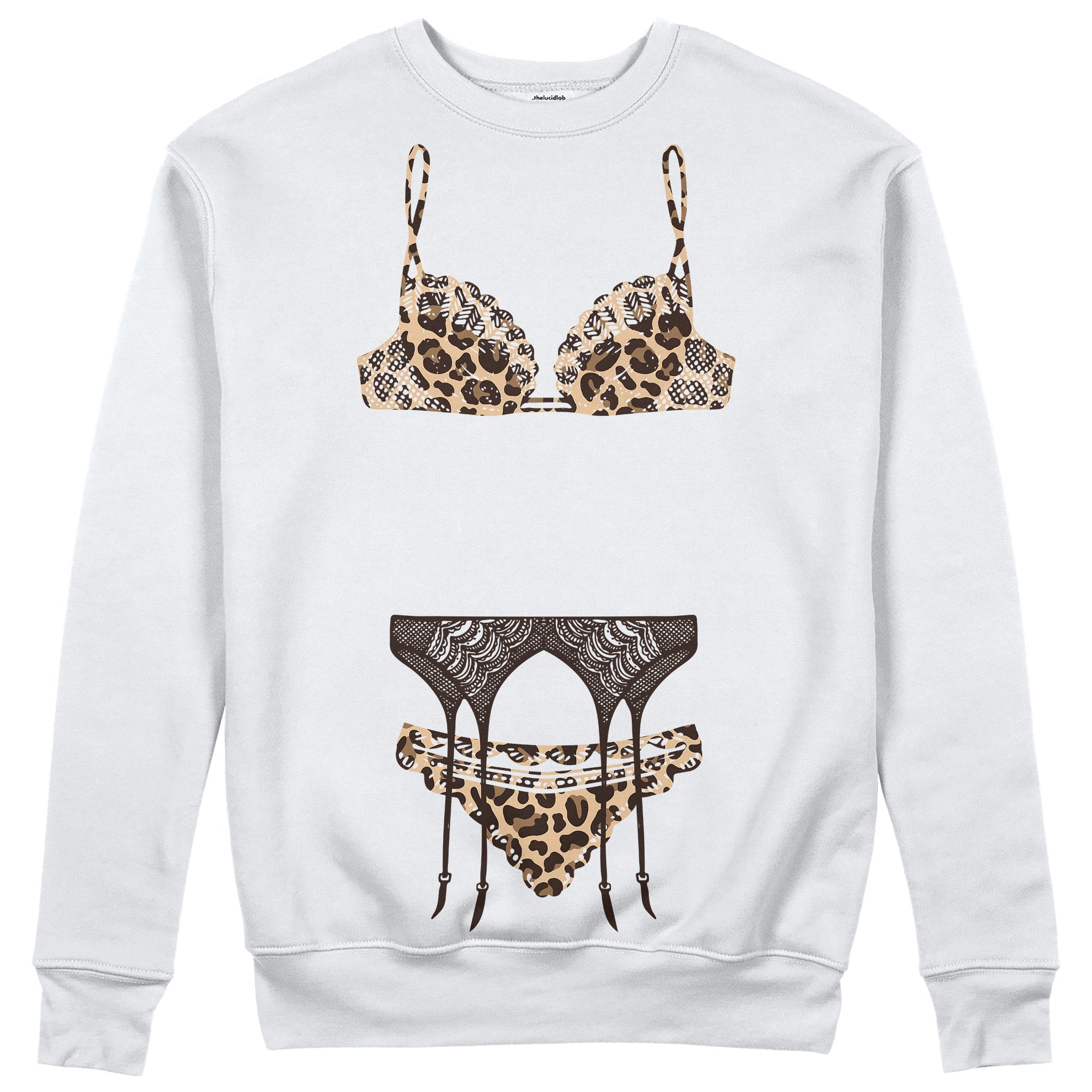 Noir Seduce – Leopard Sweatshirt - Beyaz - ön görünüm