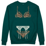 Noir Seduce – Leopard Sweatshirt - Koyu Yeşil - ön görünüm
