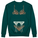 Noir Seduce – Leopard Sweatshirt - Koyu Yeşil - ön görünüm