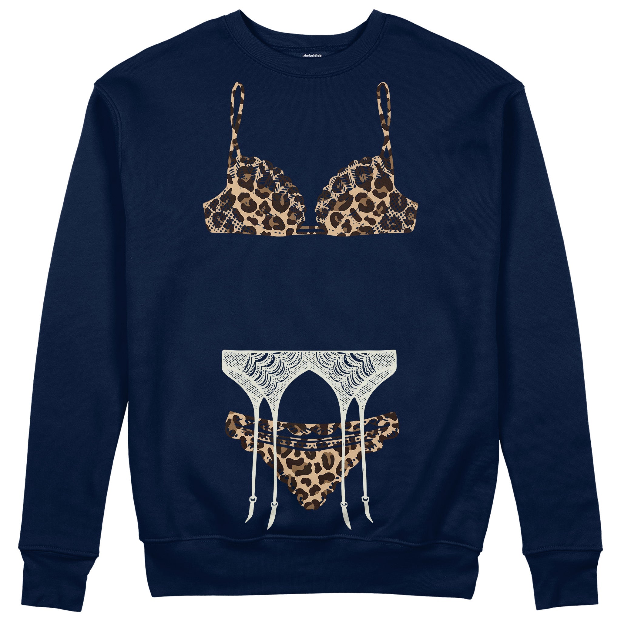 Noir Seduce – Leopard Sweatshirt - Lacivert - ön görünüm