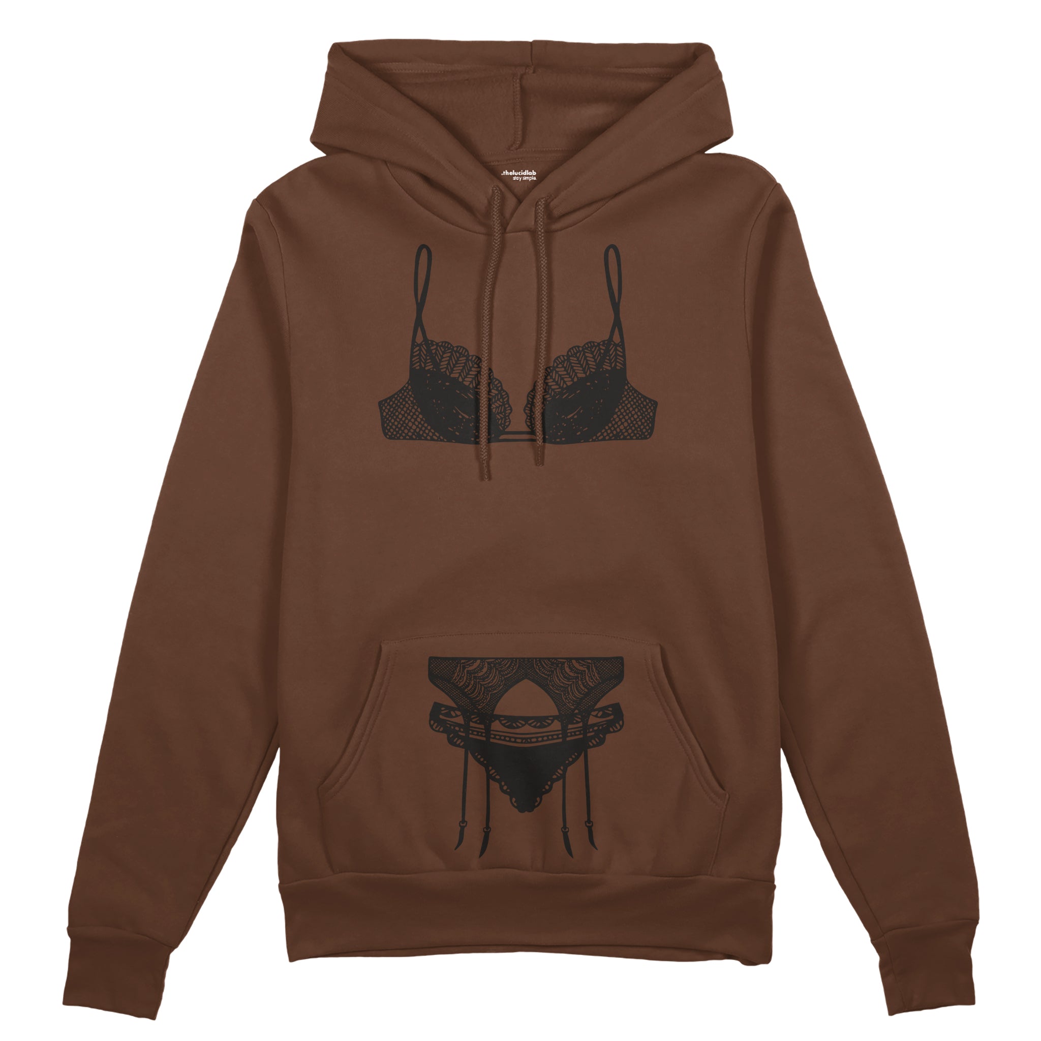 Noir Seduce Oversize Hoodie - Kahverengi - ön görünüm