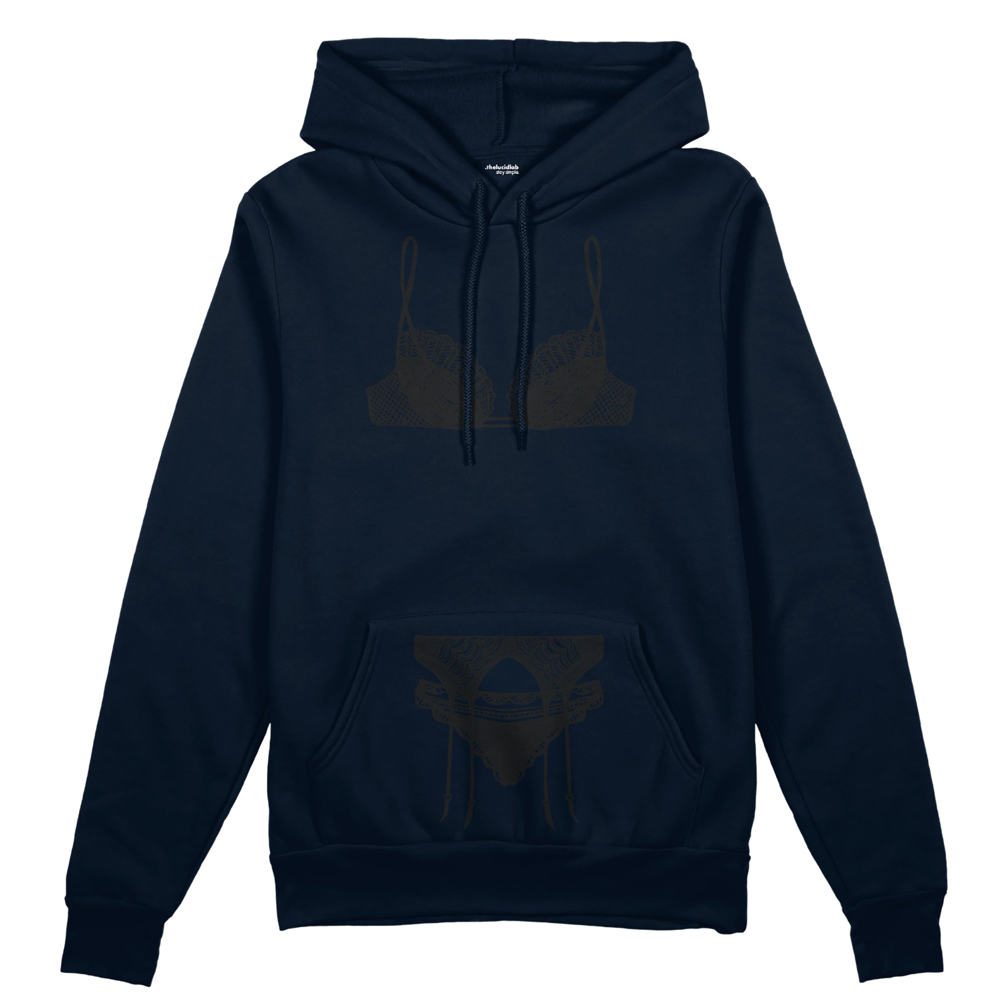 Noir Seduce Oversize Hoodie - Lacivert - ön görünüm