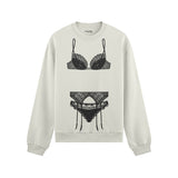 Noir Seduce Oversize Sweatshirt - Beyaz - ön görünüm