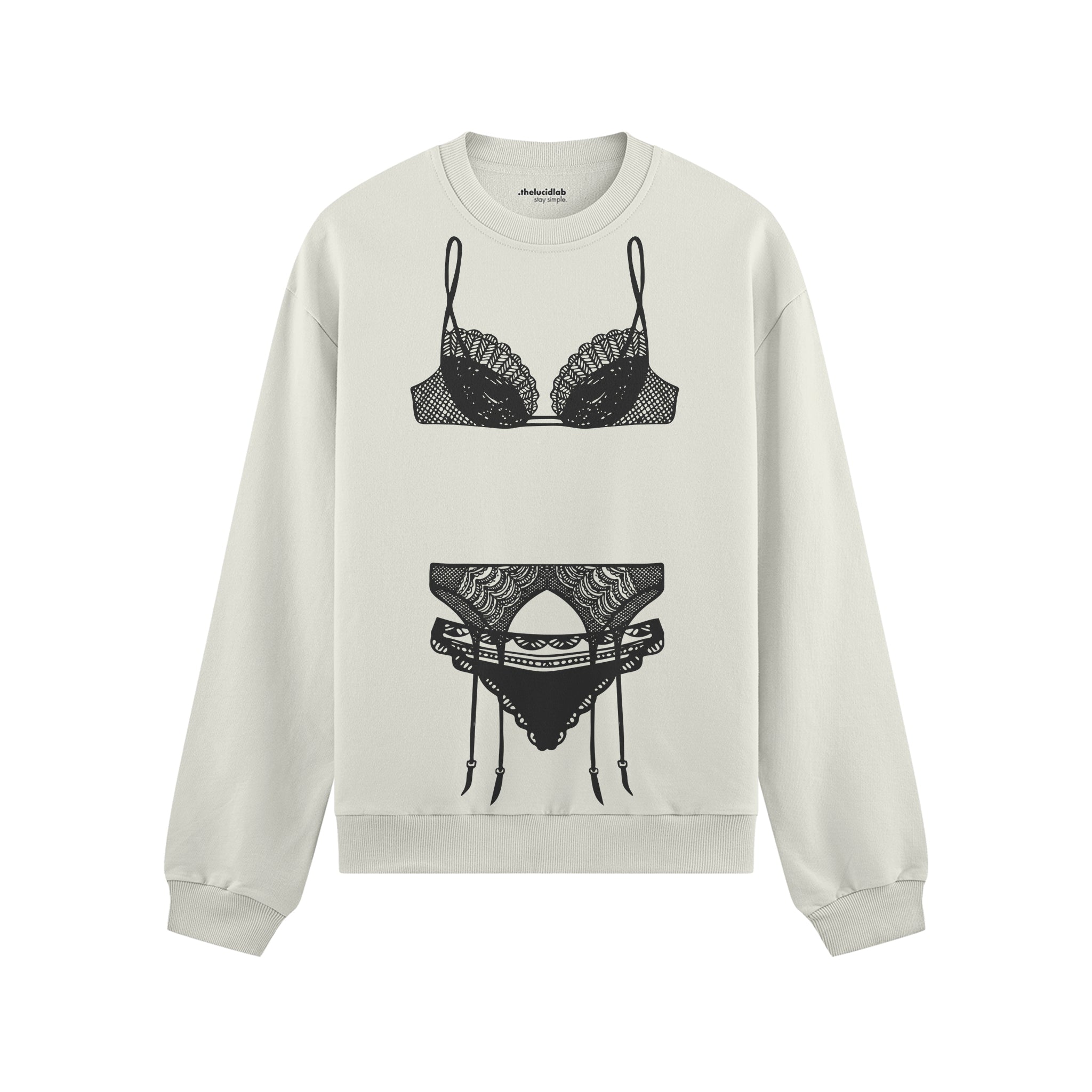 Noir Seduce Oversize Sweatshirt - Beyaz - ön görünüm