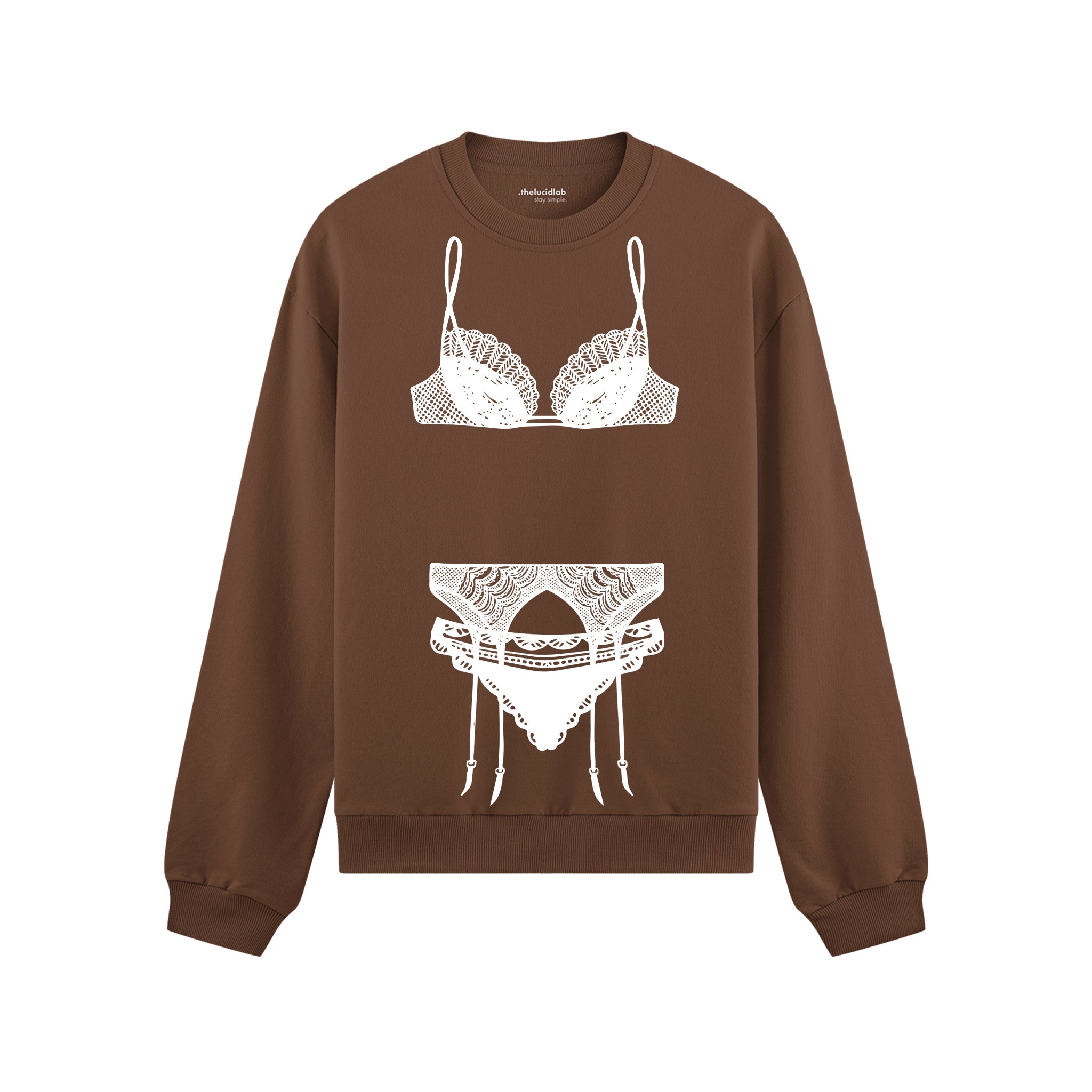 Noir Seduce Oversize Sweatshirt - Kahverengi - ön görünüm