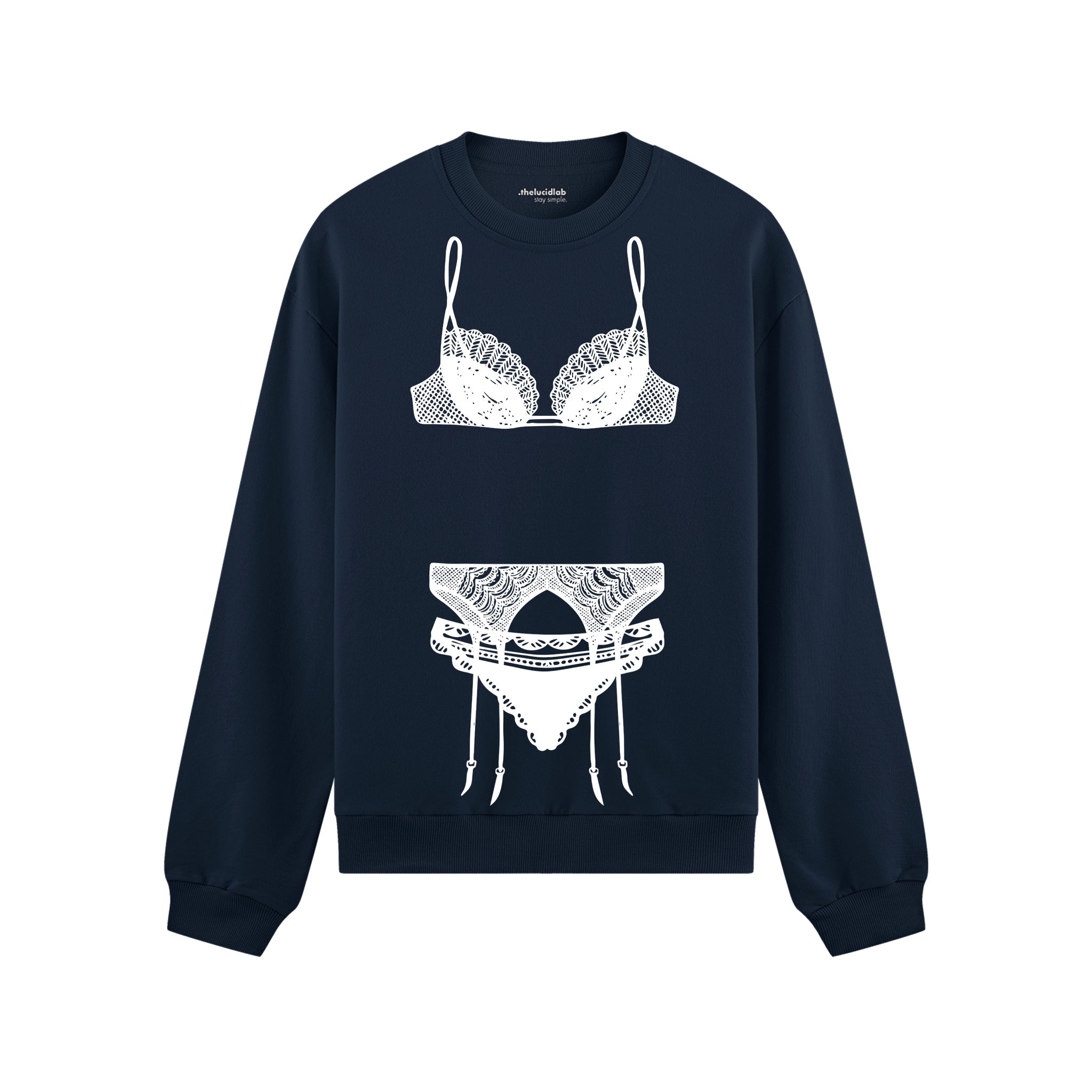 Noir Seduce Oversize Sweatshirt - Lacivert - ön görünüm