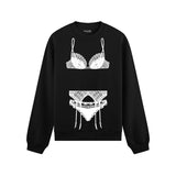 Noir Seduce Oversize Sweatshirt - Siyah - ön görünüm