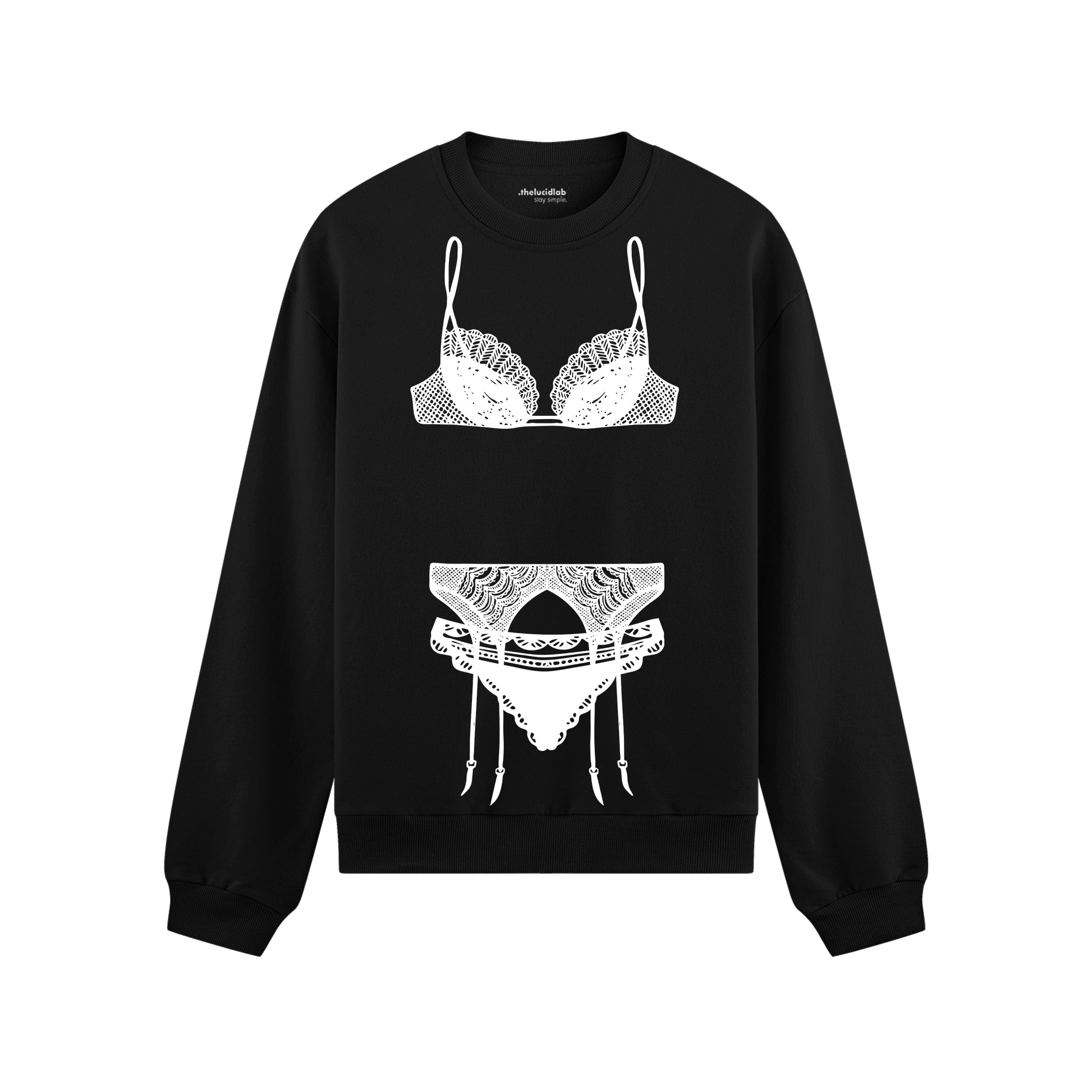 Noir Seduce Oversize Sweatshirt - Siyah - ön görünüm