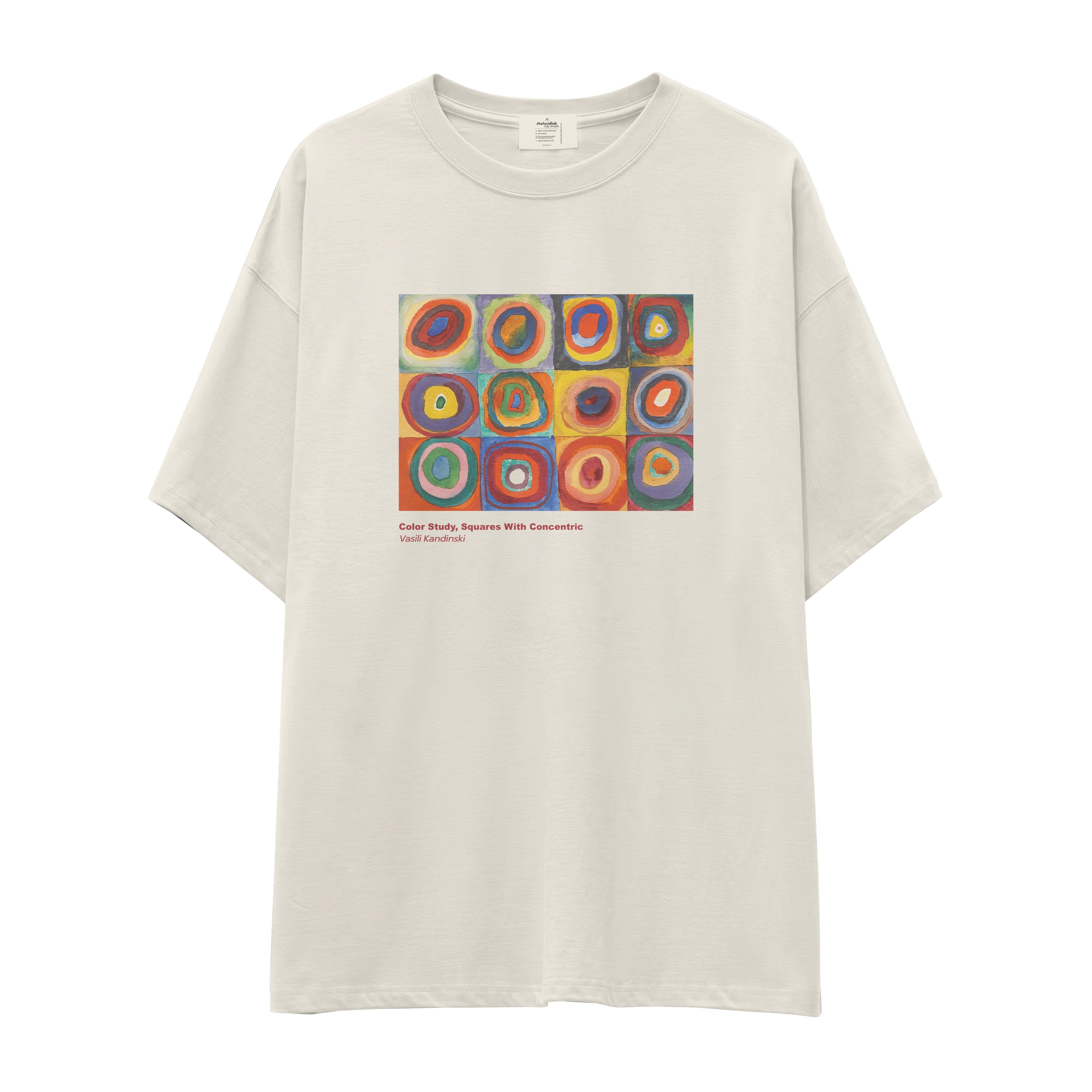 Color Study, Squares With Concentric Circles Oversize Tişört