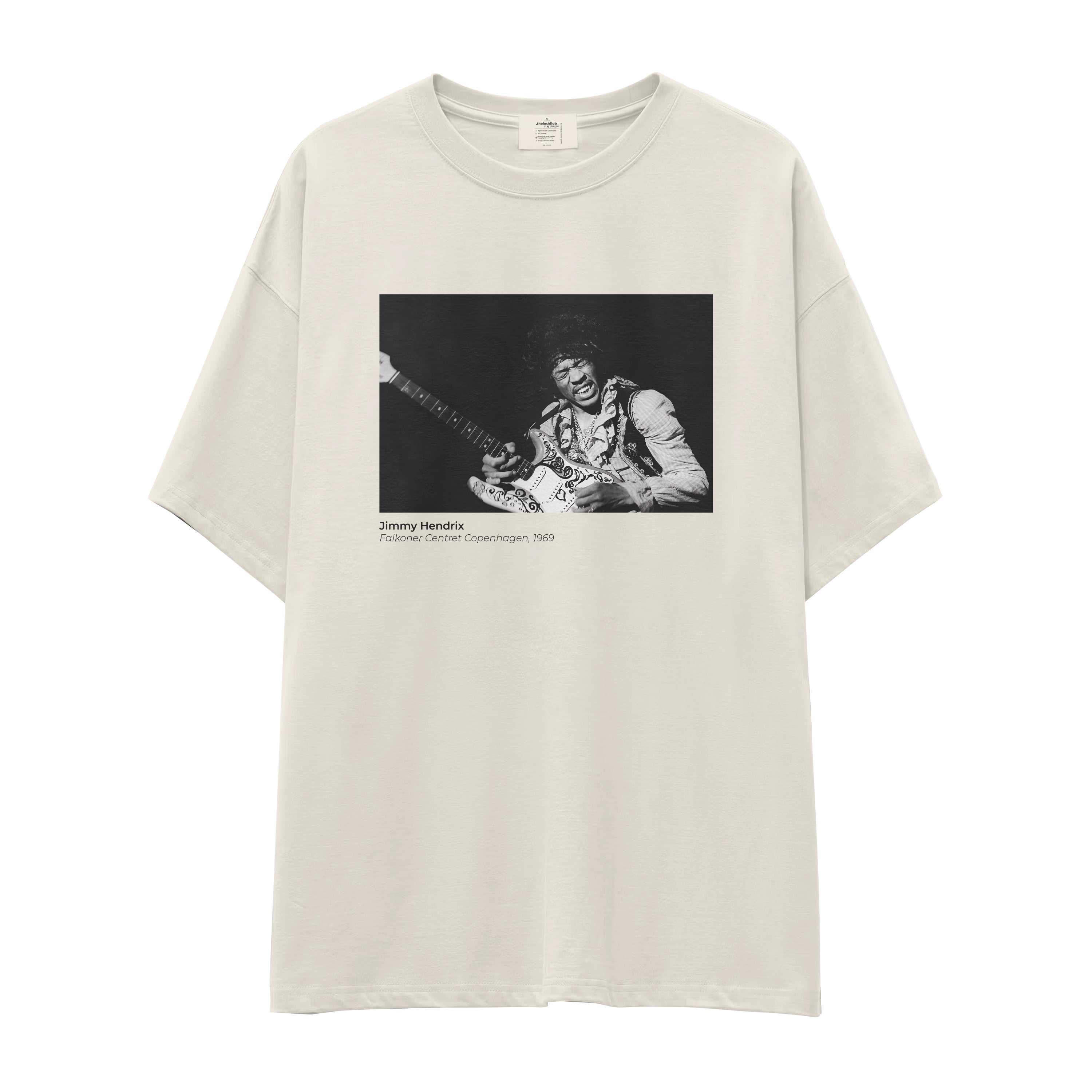 Jimi Hendrix Falkoner Centret Copenhagen 1969 Oversize Tişört