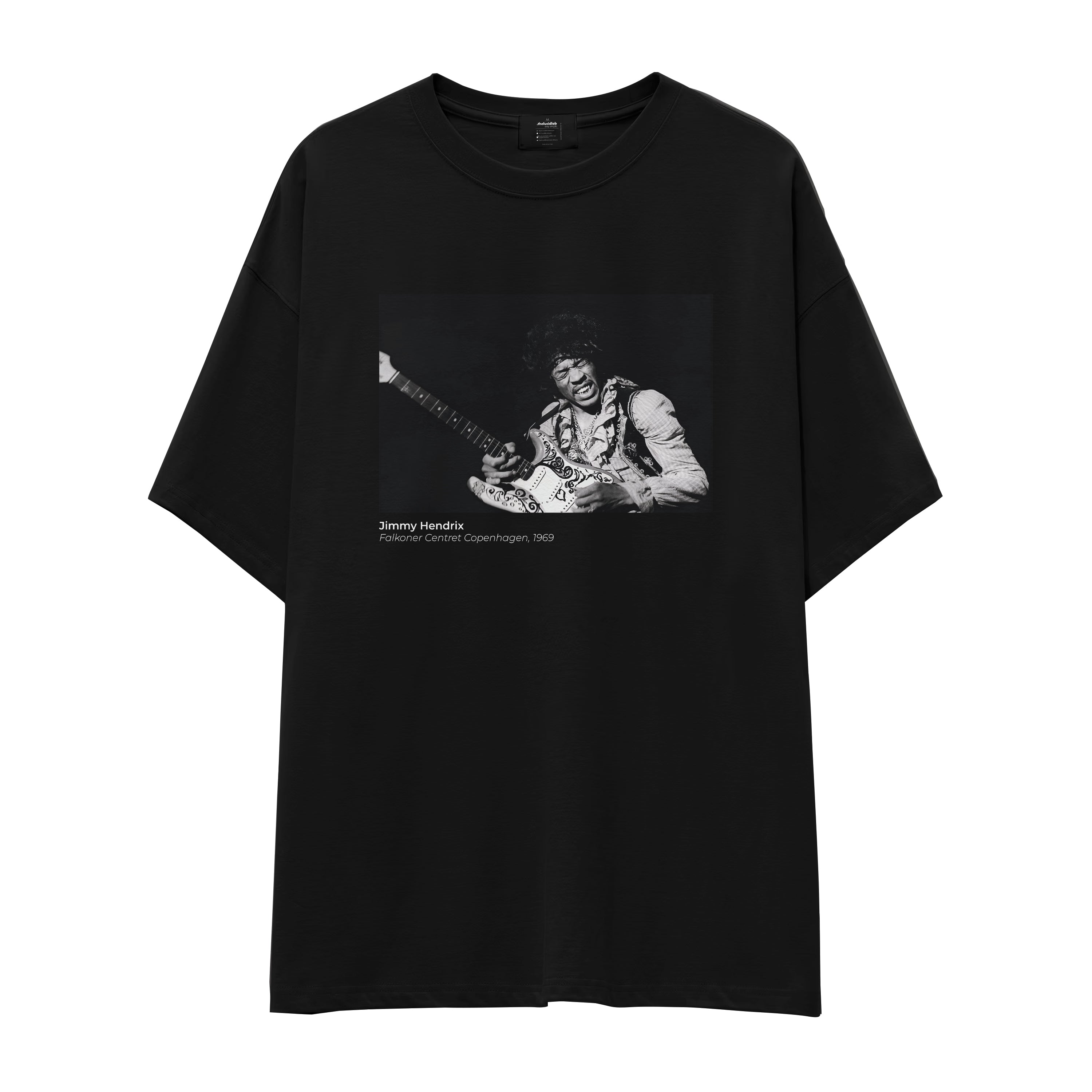 Jimi Hendrix Falkoner Centret Copenhagen 1969 Oversize Tişört