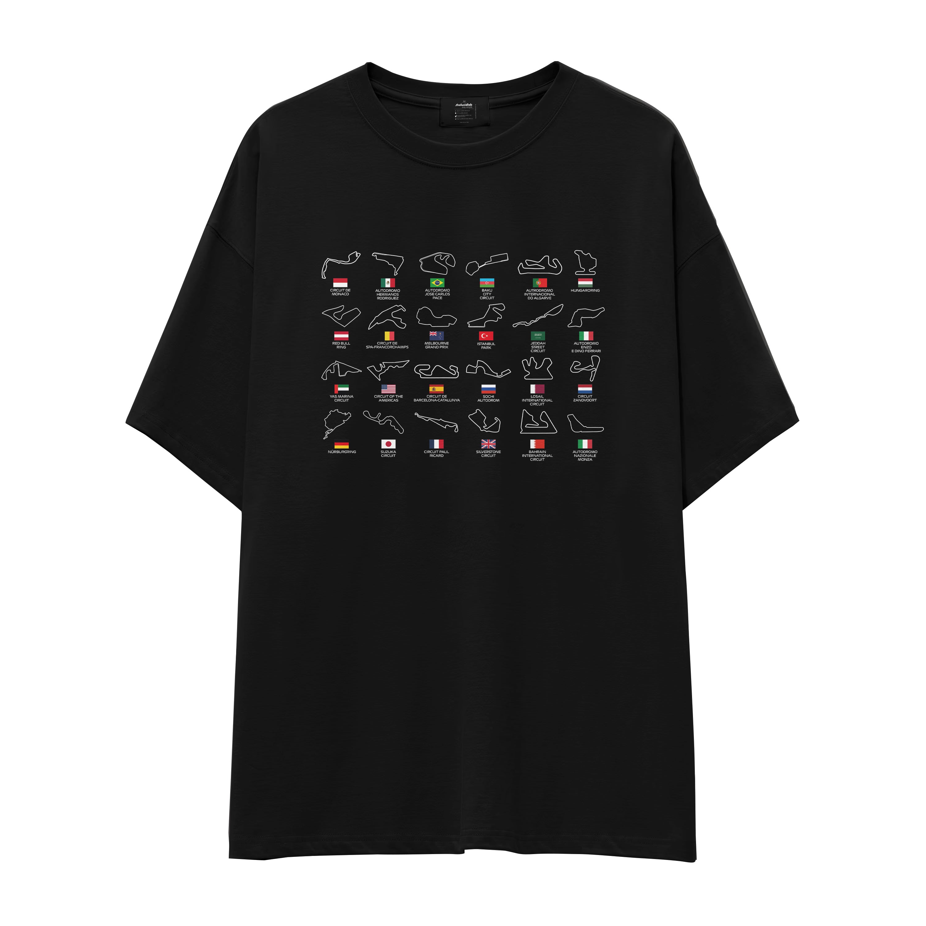 All Tracks / Formula 1 Pistleri Oversize Tişört