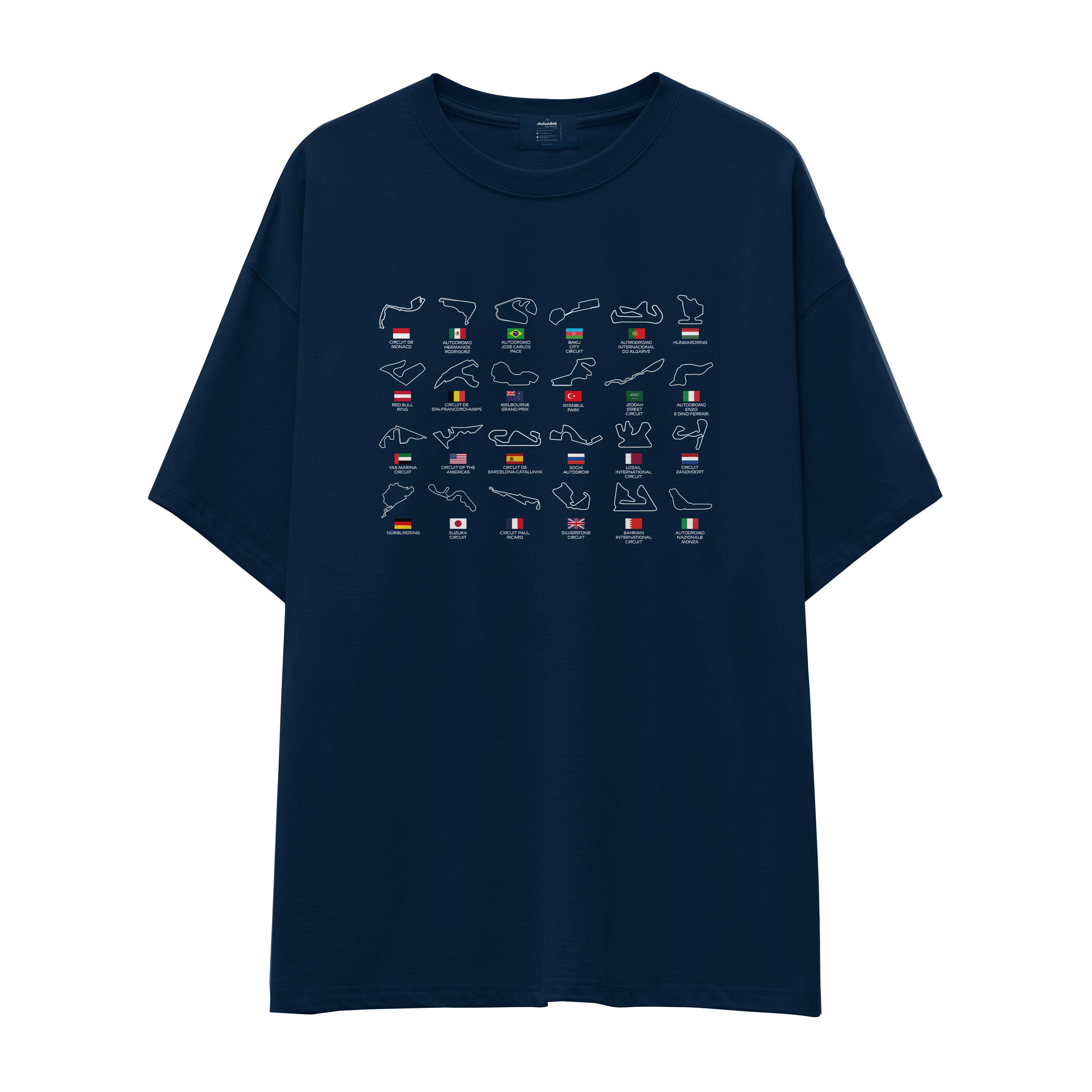 All Tracks / Formula 1 Pistleri Oversize Tişört