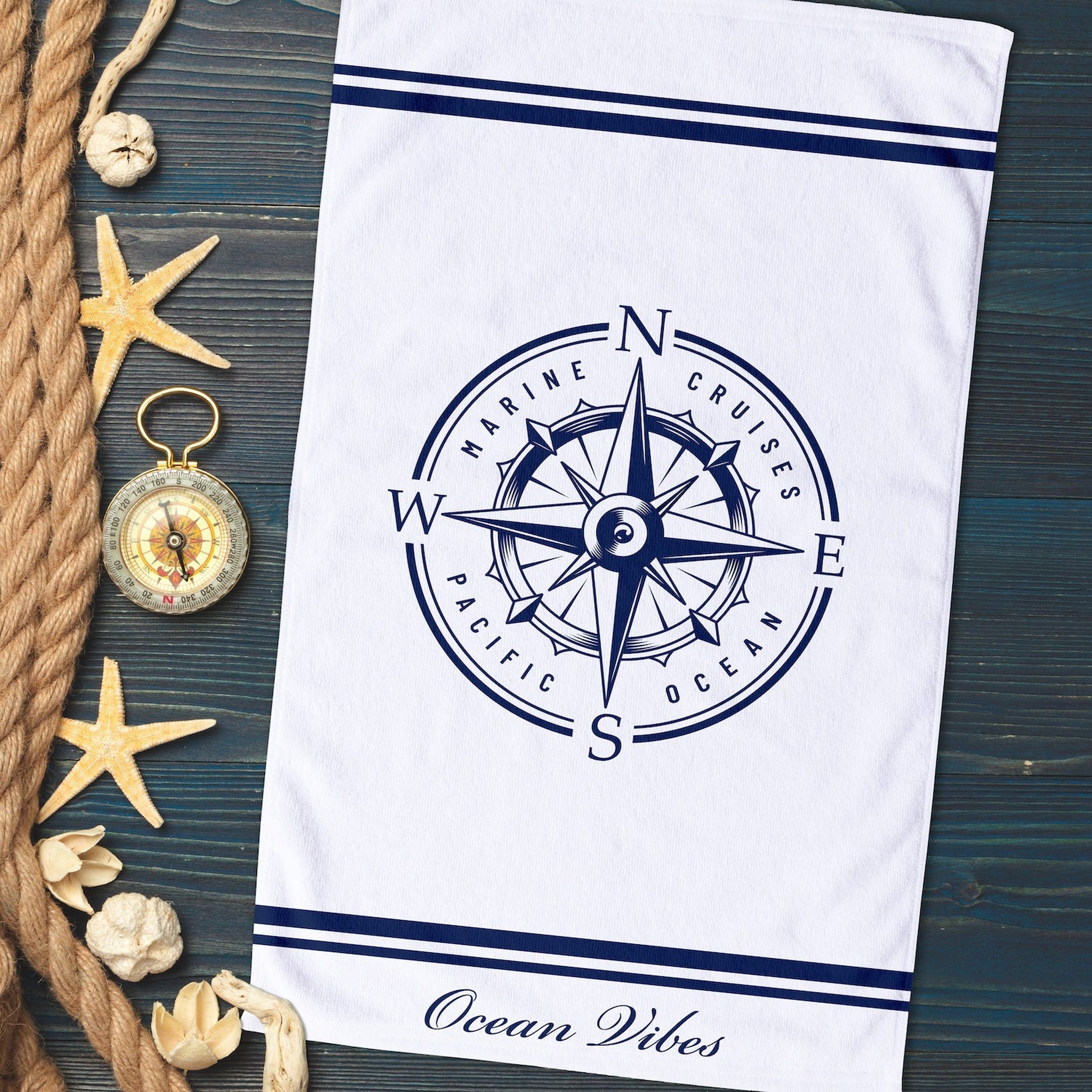 Compass / Pusulalı Mutfak Havlusu 2 Adet
