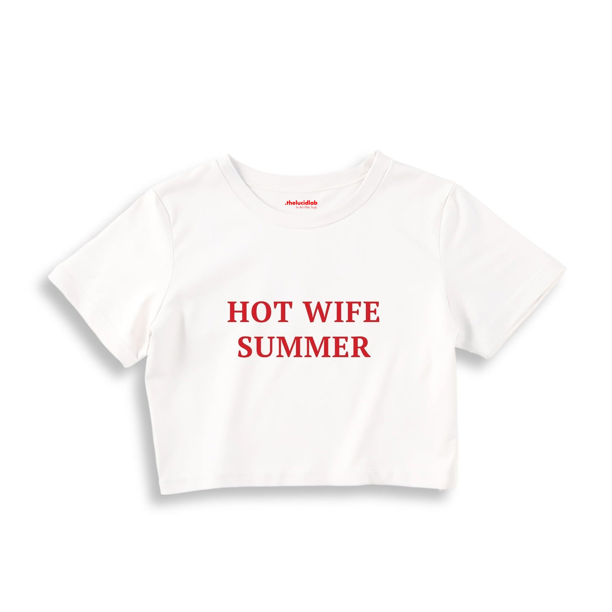 Hot Wife Summer Crop Tişört — Beyaz