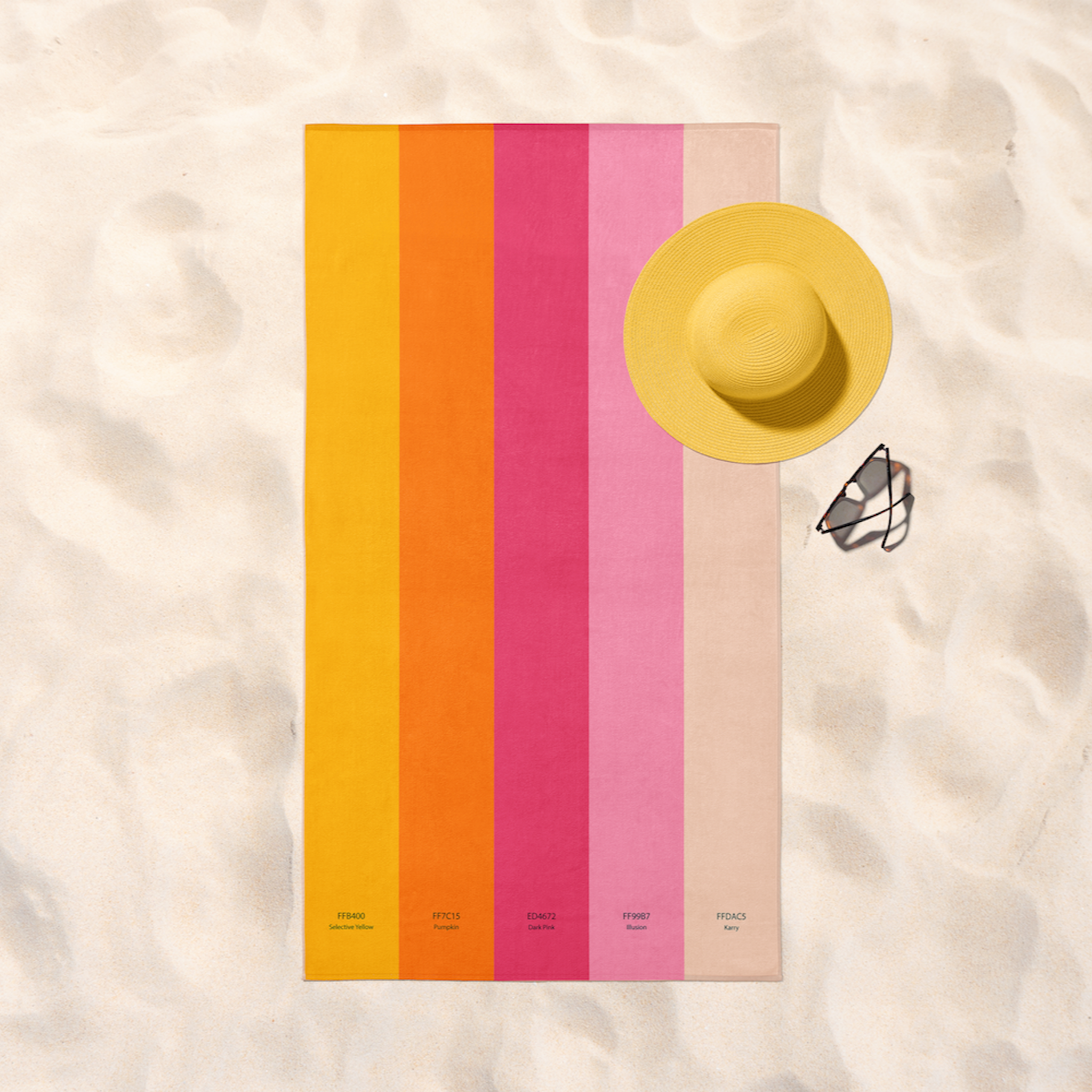 Beach Color Palette Plaj Havlusu