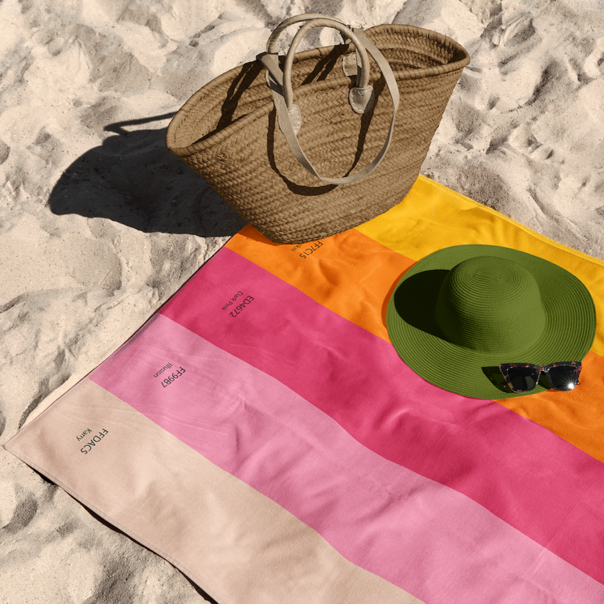 Beach Color Palette Plaj Havlusu