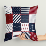Marine Patchwork Çift Taraflı Kırlent Kılıfı 2 Adet