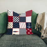 Marine Patchwork Çift Taraflı Kırlent Kılıfı 2 Adet