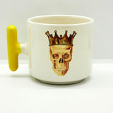 King Skull Sarı T Kulplu Bardak