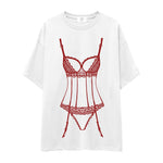 Bordeaux Silhouette Oversize Tişört
