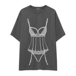Bordeaux Silhouette Oversize Tişört