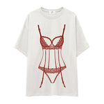 Bordeaux Silhouette Oversize Tişört