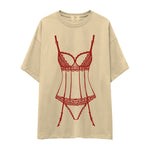 Bordeaux Silhouette Oversize Tişört