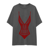 Bordeaux Contour Oversize Tişört