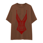Bordeaux Contour Oversize Tişört