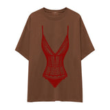 Bordeaux Contour Oversize Tişört