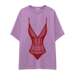Bordeaux Contour Oversize Tişört