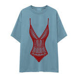 Bordeaux Contour Oversize Tişört