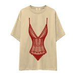 Bordeaux Contour Oversize Tişört