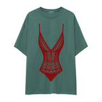 Bordeaux Contour Oversize Tişört