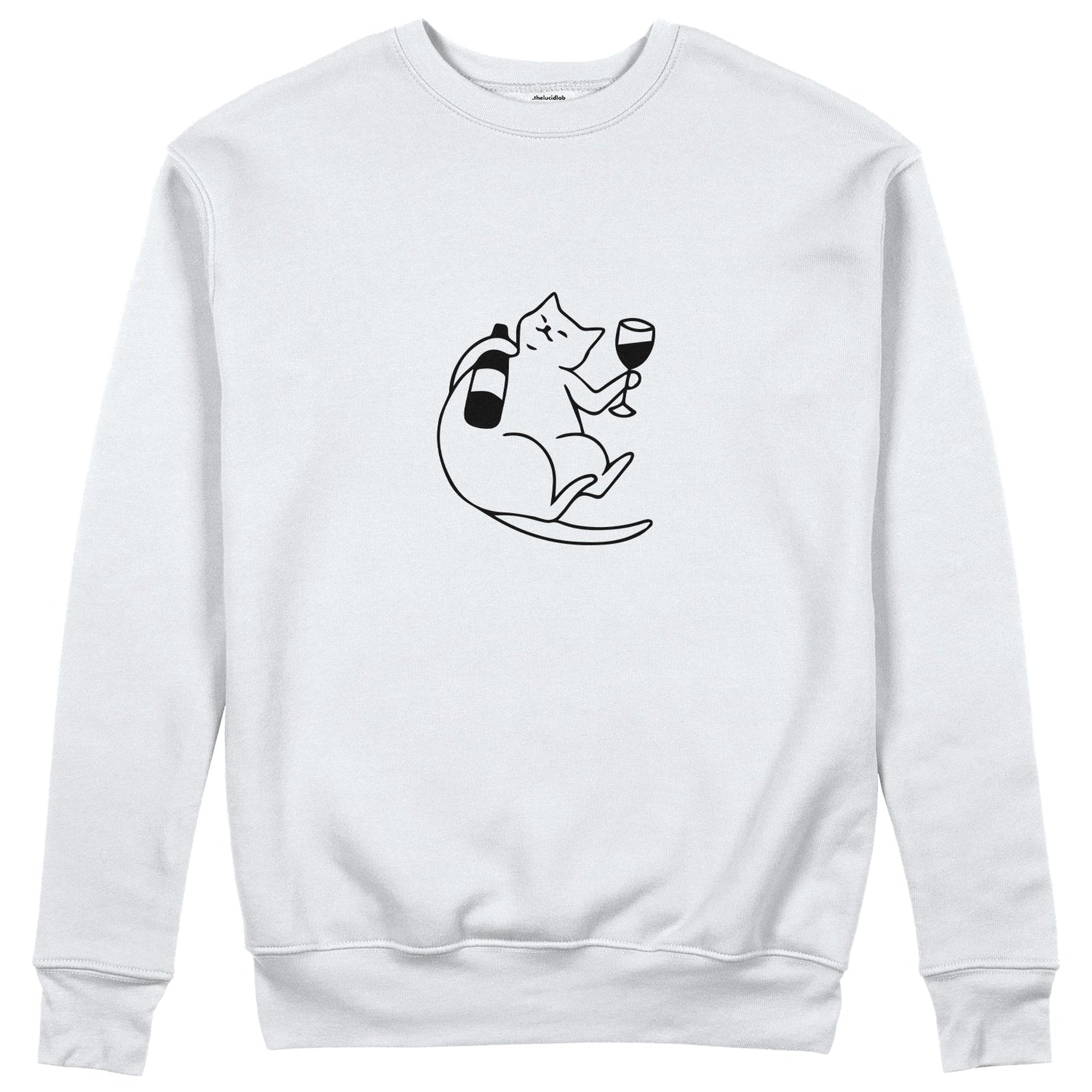 Wine Lover Cat Sweatshirt