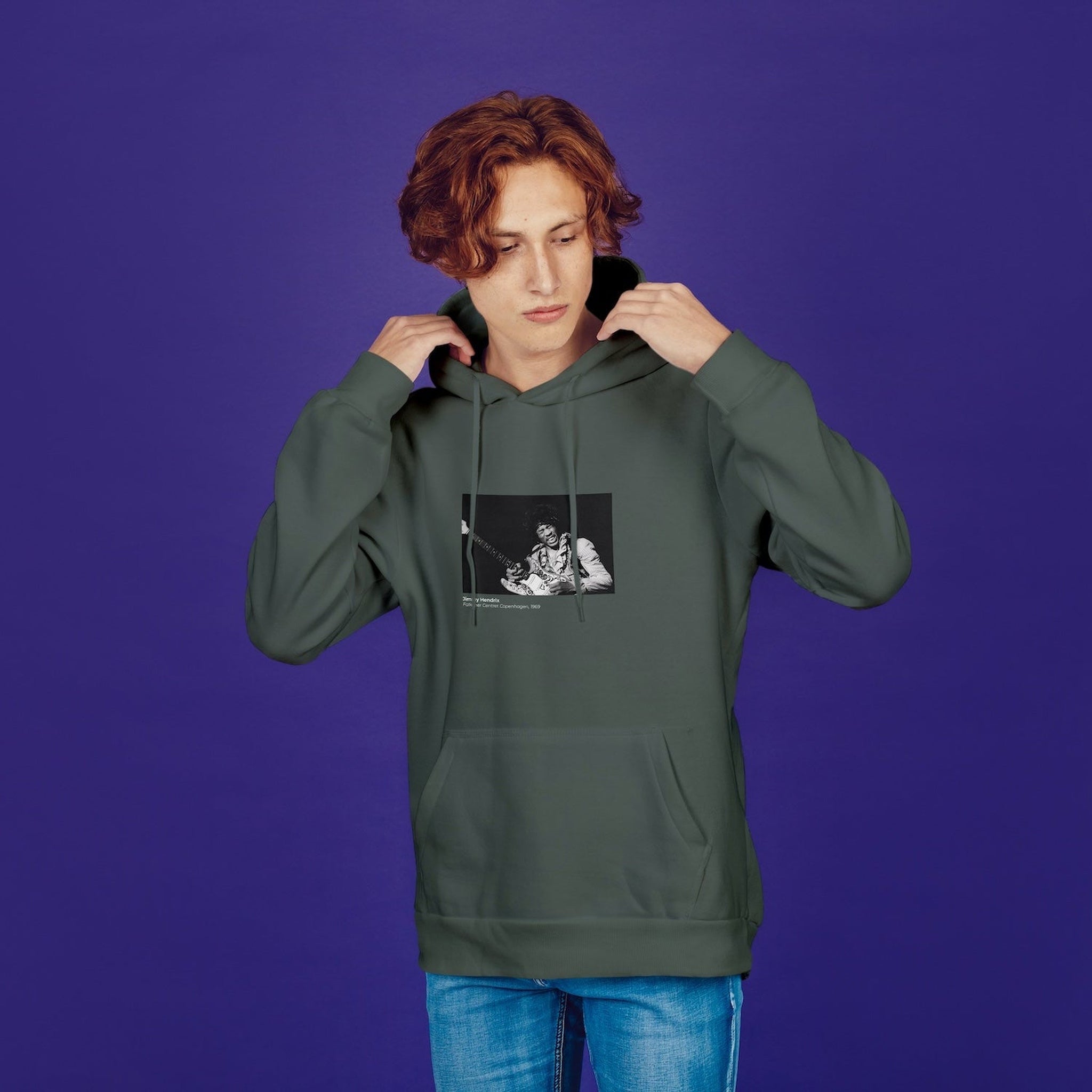 Jimi Hendrix Falkoner Centret Copenhagen 1969 Oversize Hoodie