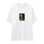 Skull of a Skeleton with Burning Cigarette Oversize Tişört