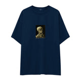 Skull of a Skeleton with Burning Cigarette Oversize Tişört