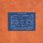 Basketball Court Blueprint - Basketbol Sahası Kanvas Tablo
