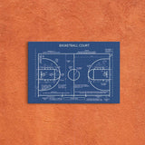 Basketball Court Blueprint - Basketbol Sahası Kanvas Tablo