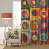 Color Study, Squares with Concentric Circles Perde