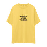 Brain Is Sexier Than Abs Oversize Tişört