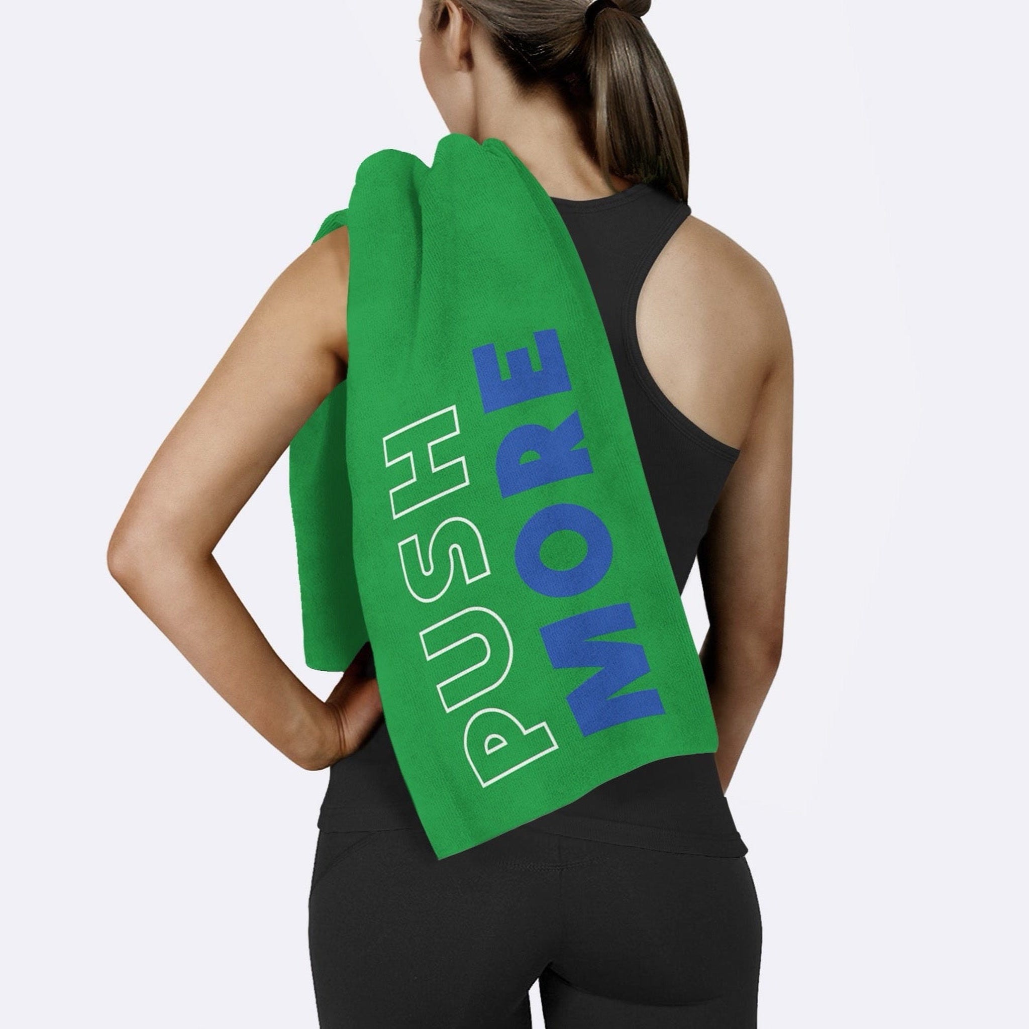 Push More / Mavi Yeşil Spor Havlusu