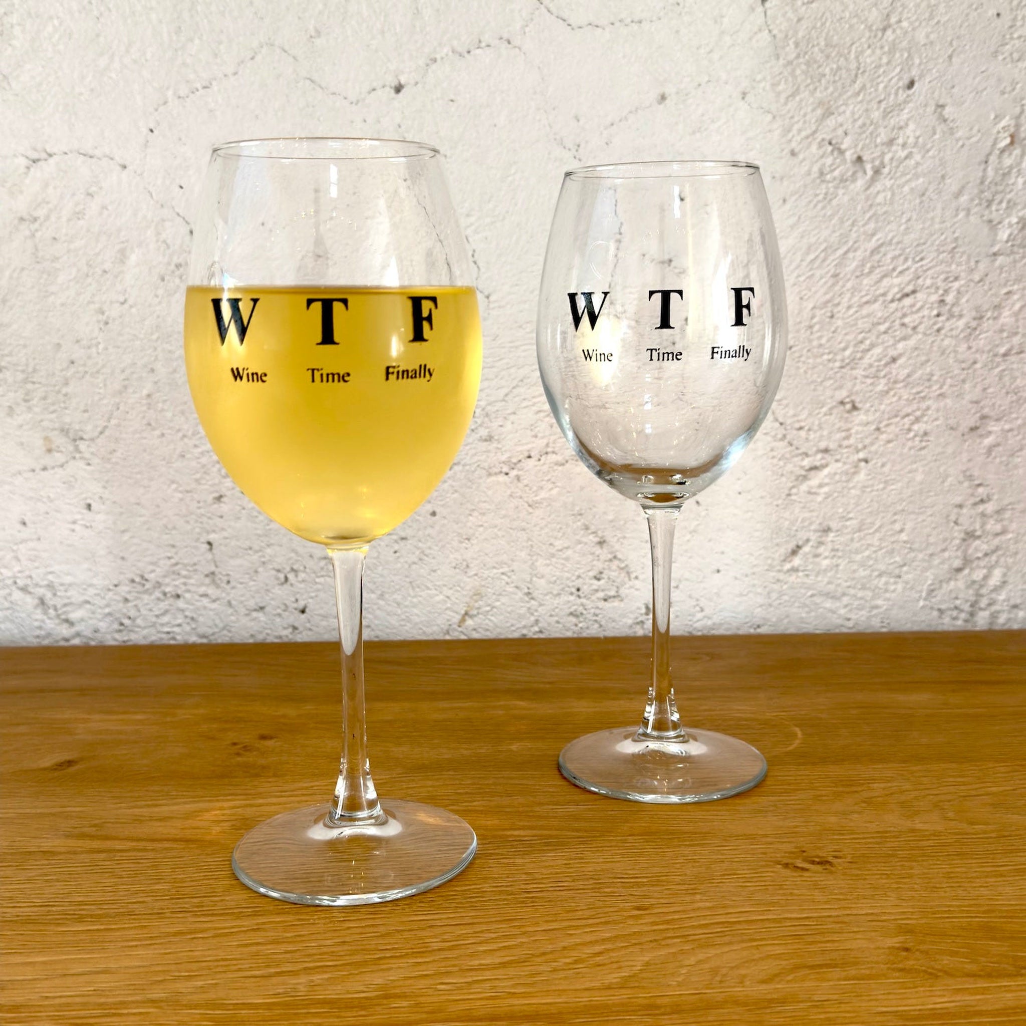 Wine Time Finally / Yazılı Paşabahçe Şarap Kadehi