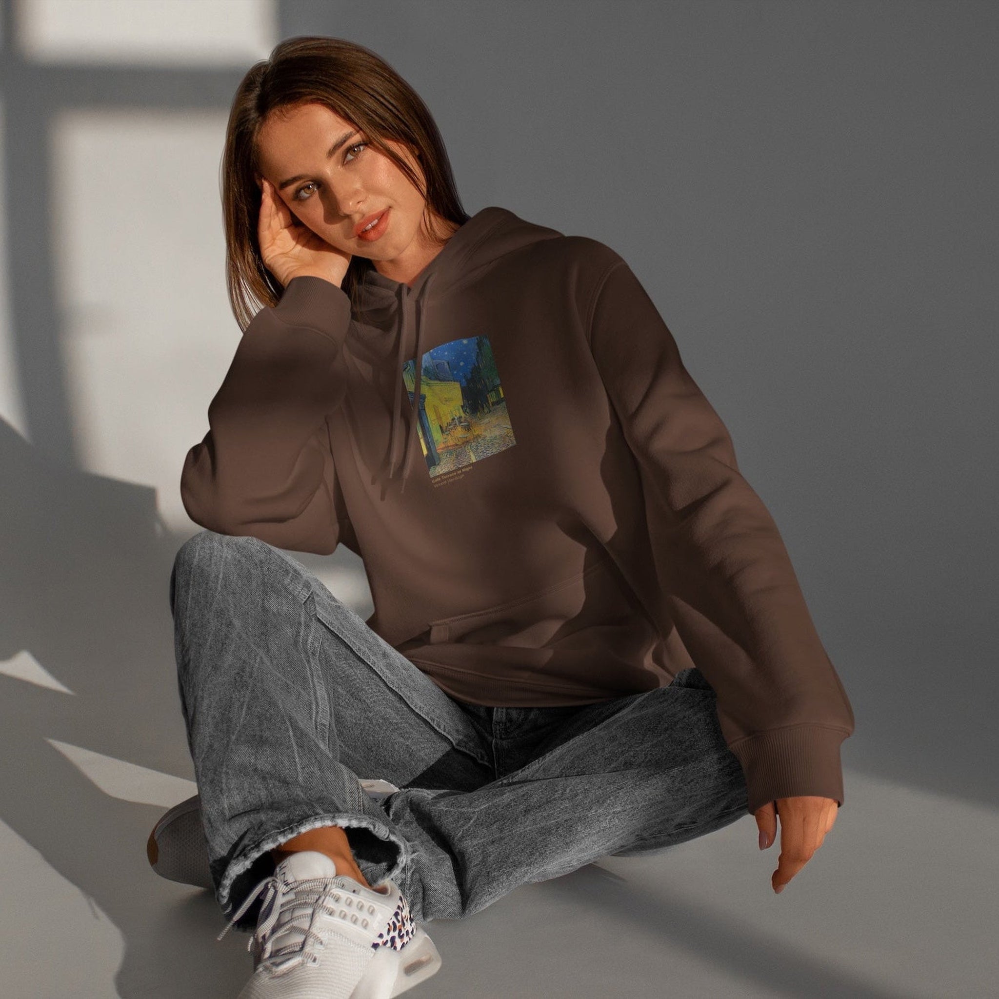 Café Terrace at Night Oversize Hoodie